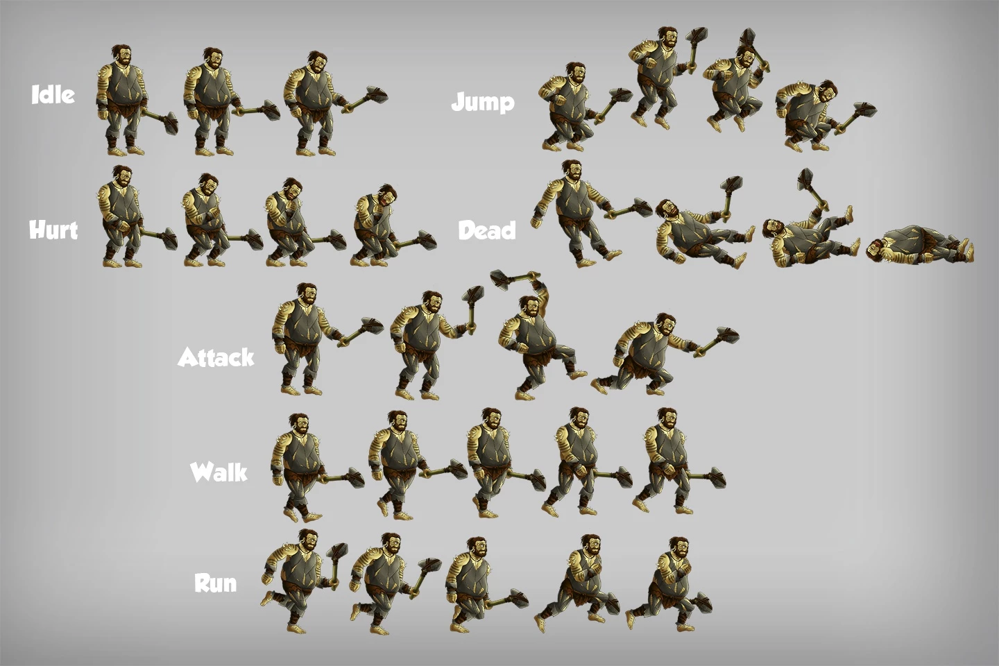 2D Game Cyclops Character Sprites
