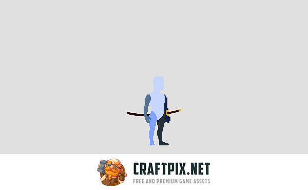 Prototype Saber Fighter Pixel Sprite Sheet