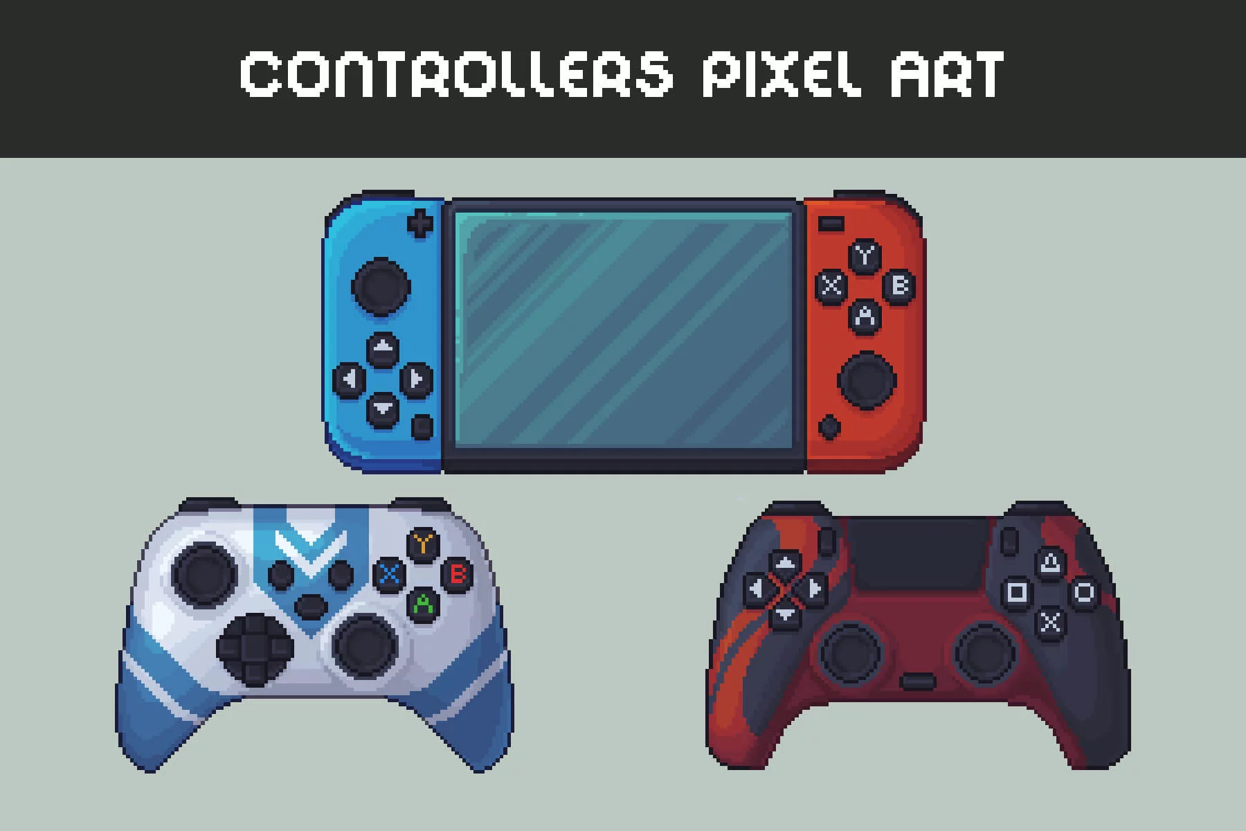 Gamepads and Controllers Pixel Art Asset Pack