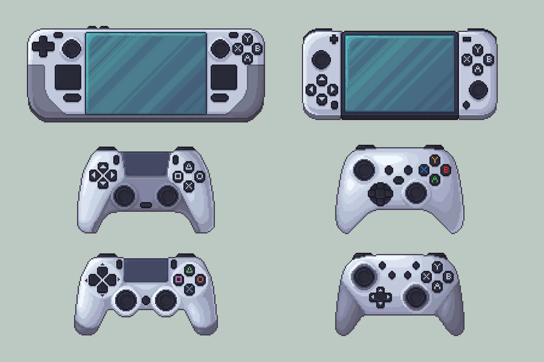 Gamepads and Controllers Pixel Art Asset Pack