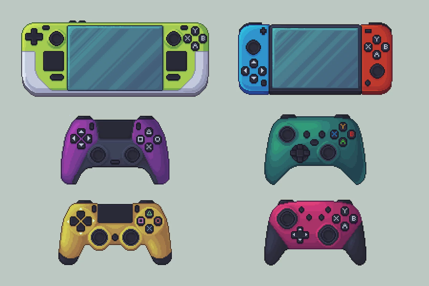 Gamepads and Controllers Pixel Art Asset Pack