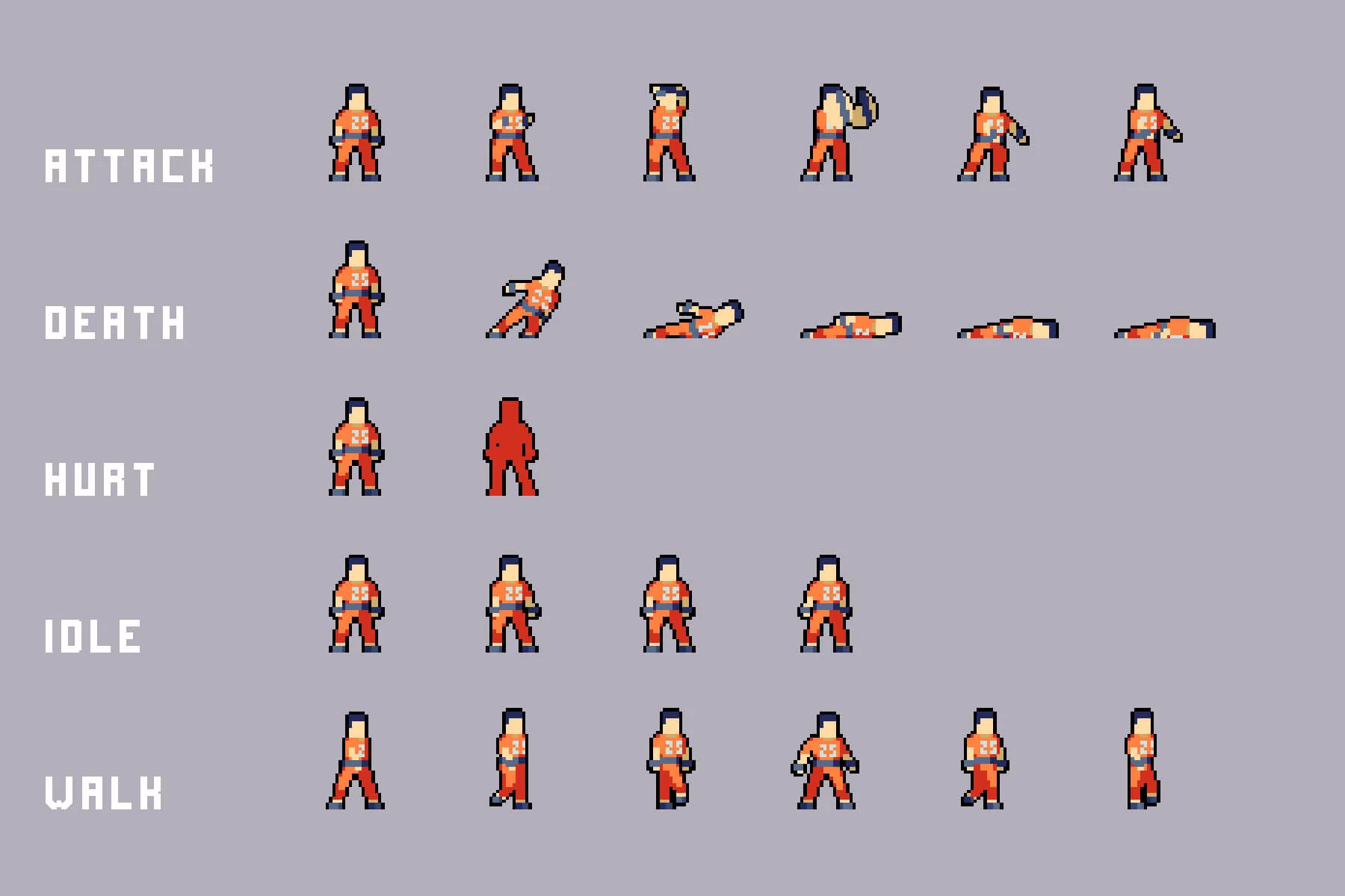 Prisoner Character Sprites Pixel Art