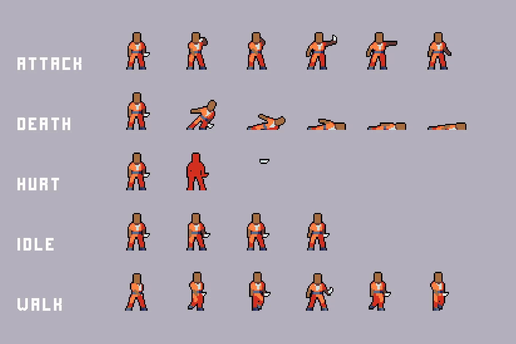 Prisoner Character Sprites Pixel Art