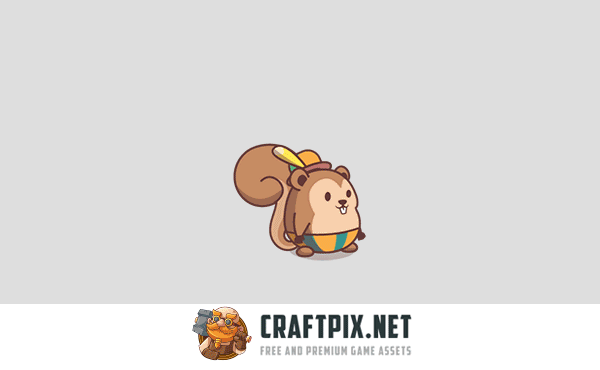 Cute Beaver Character Game Sprites