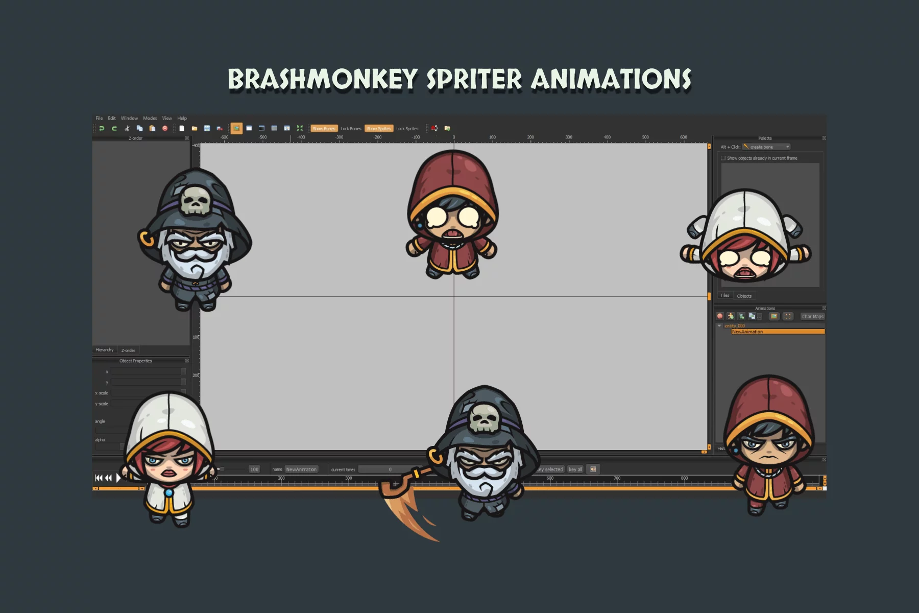 Top-Down Wizard Characters Pack Male, Veteran, Female