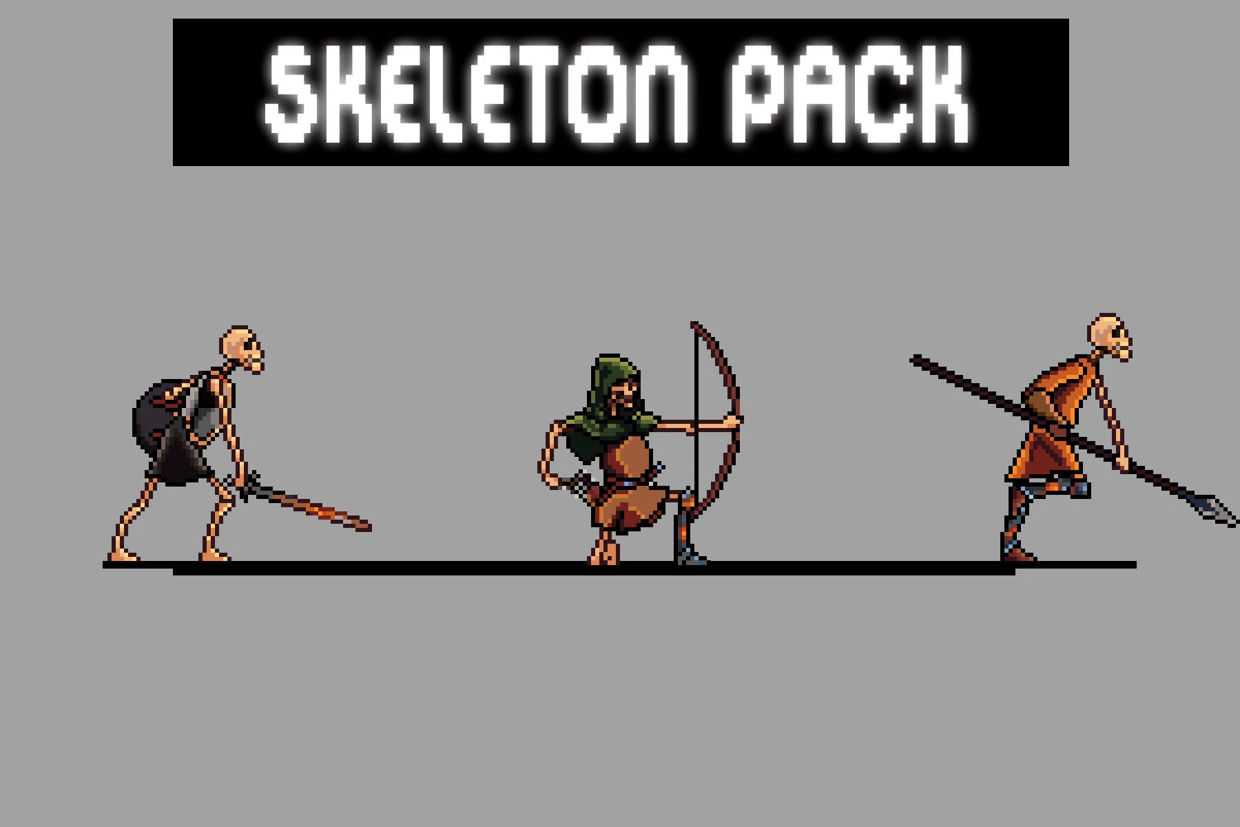 Skeleton Pixel Art Sprite Sheets