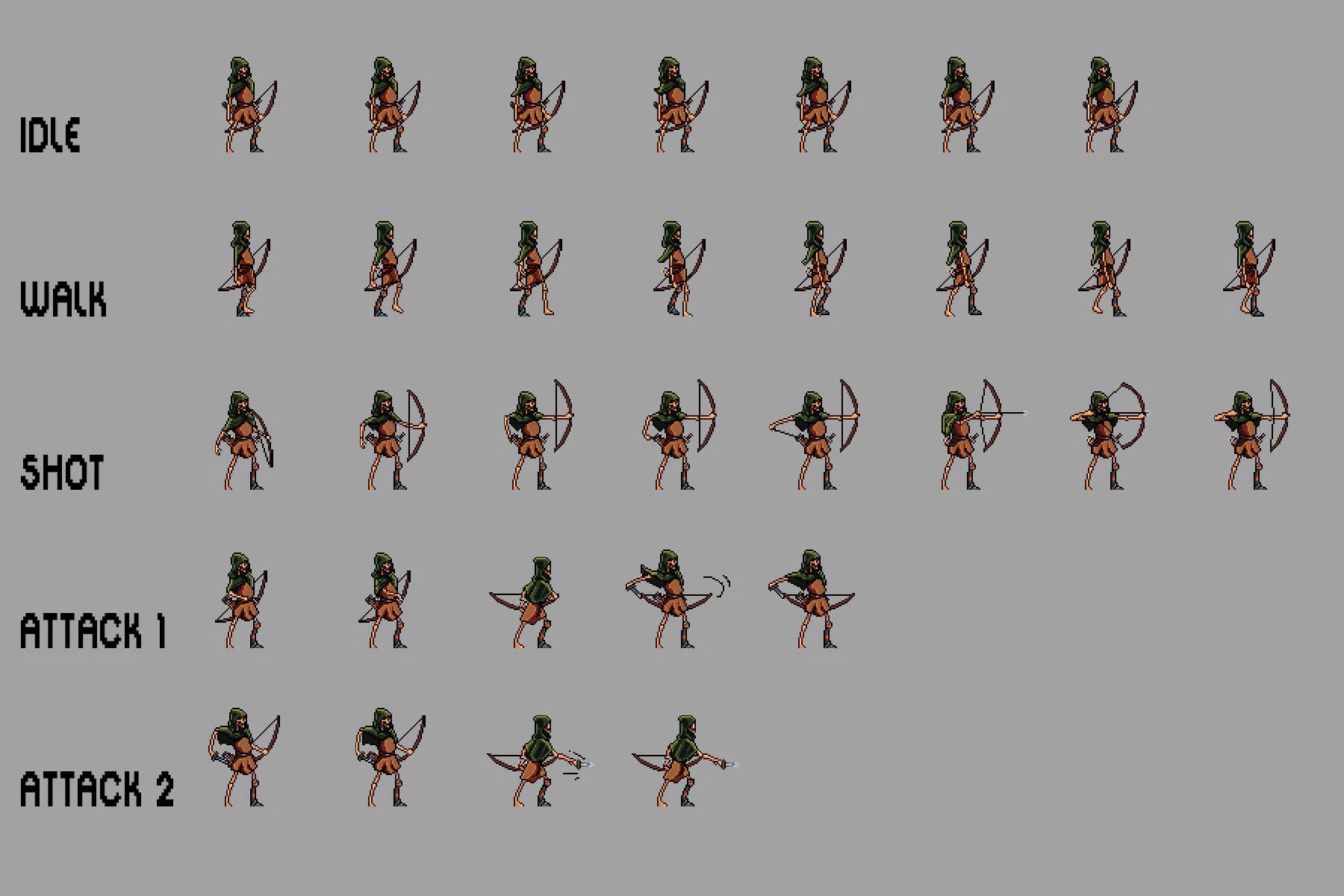 Skeleton Pixel Art Sprite Sheets