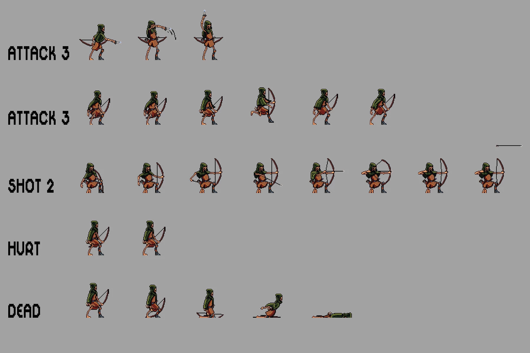 Skeleton Pixel Art Sprite Sheets