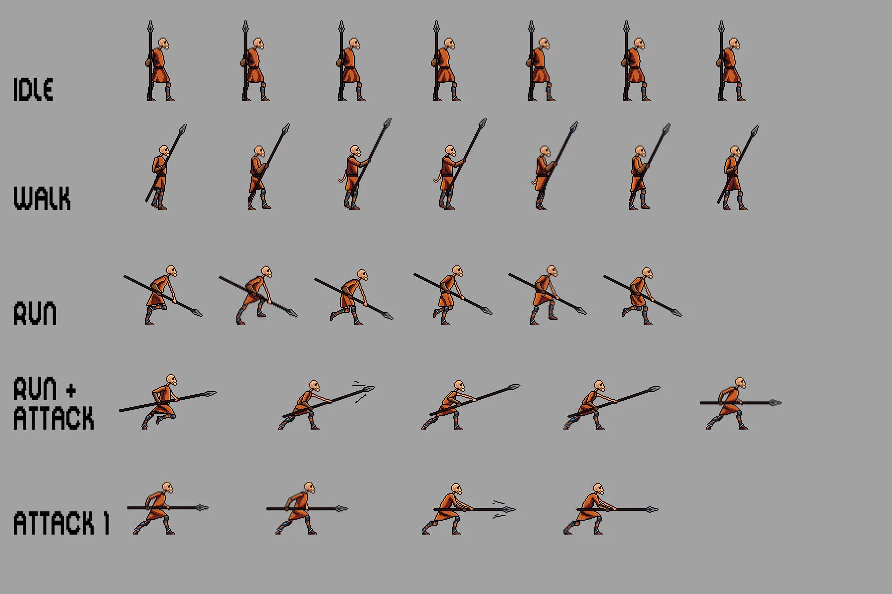 Skeleton Pixel Art Sprite Sheets