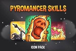 火焰法师技能游戏图标包：奇幻RPG必备素材