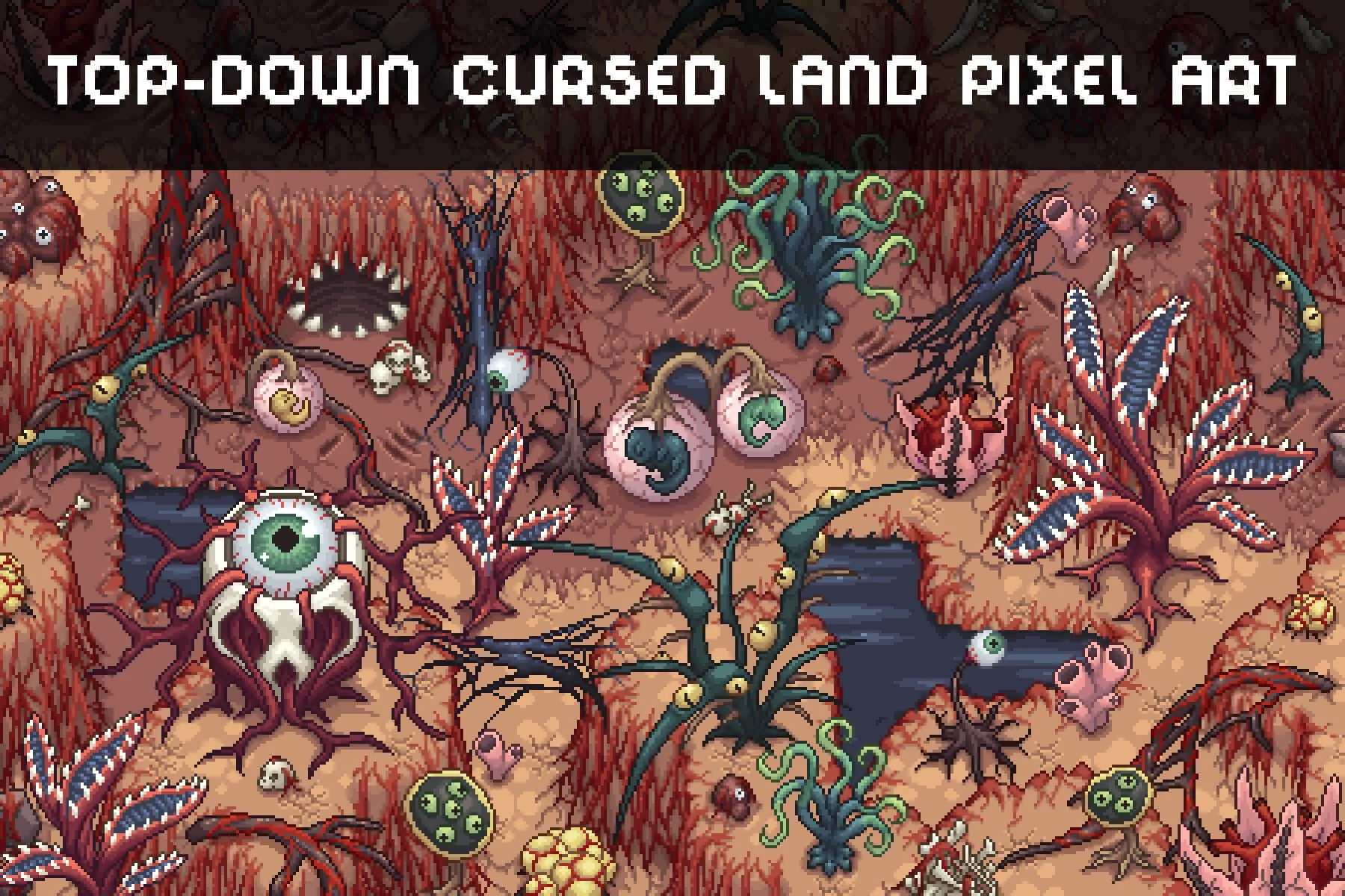 Cursed Land Top-Down Pixel Art Tileset