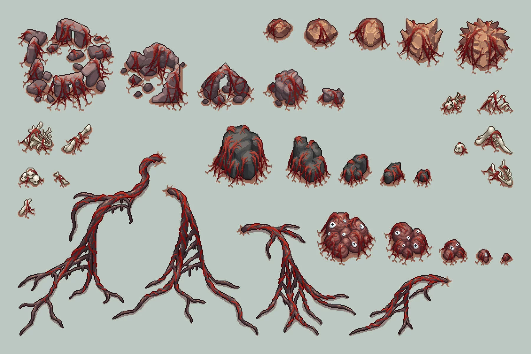 Cursed Land Top-Down Pixel Art Tileset