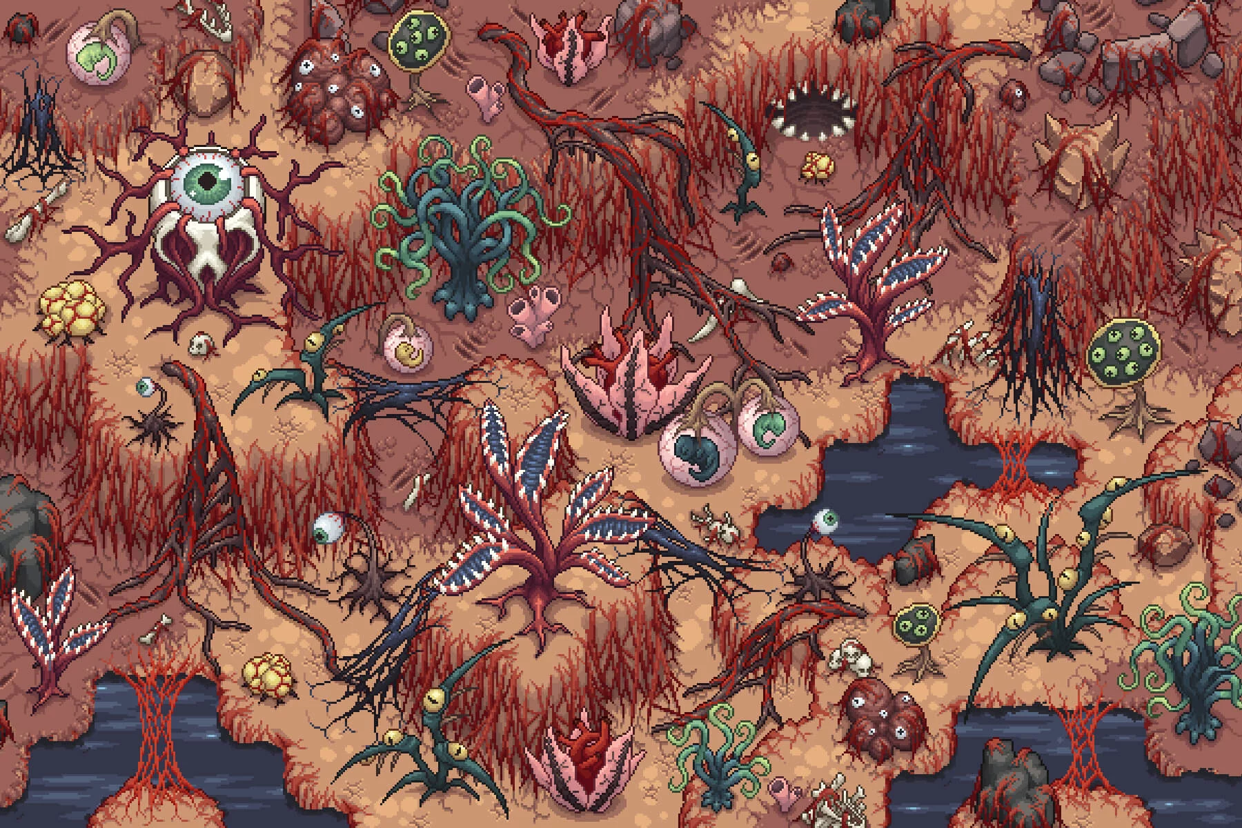 Cursed Land Top-Down Pixel Art Tileset