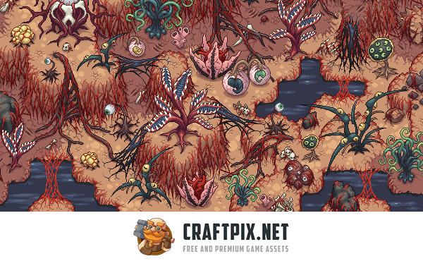 Cursed Land Top-Down Pixel Art Tileset