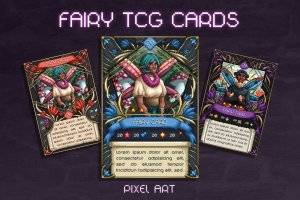 Fairy TCG像素艺术模板：打造奇幻卡牌游戏角色与卡片
