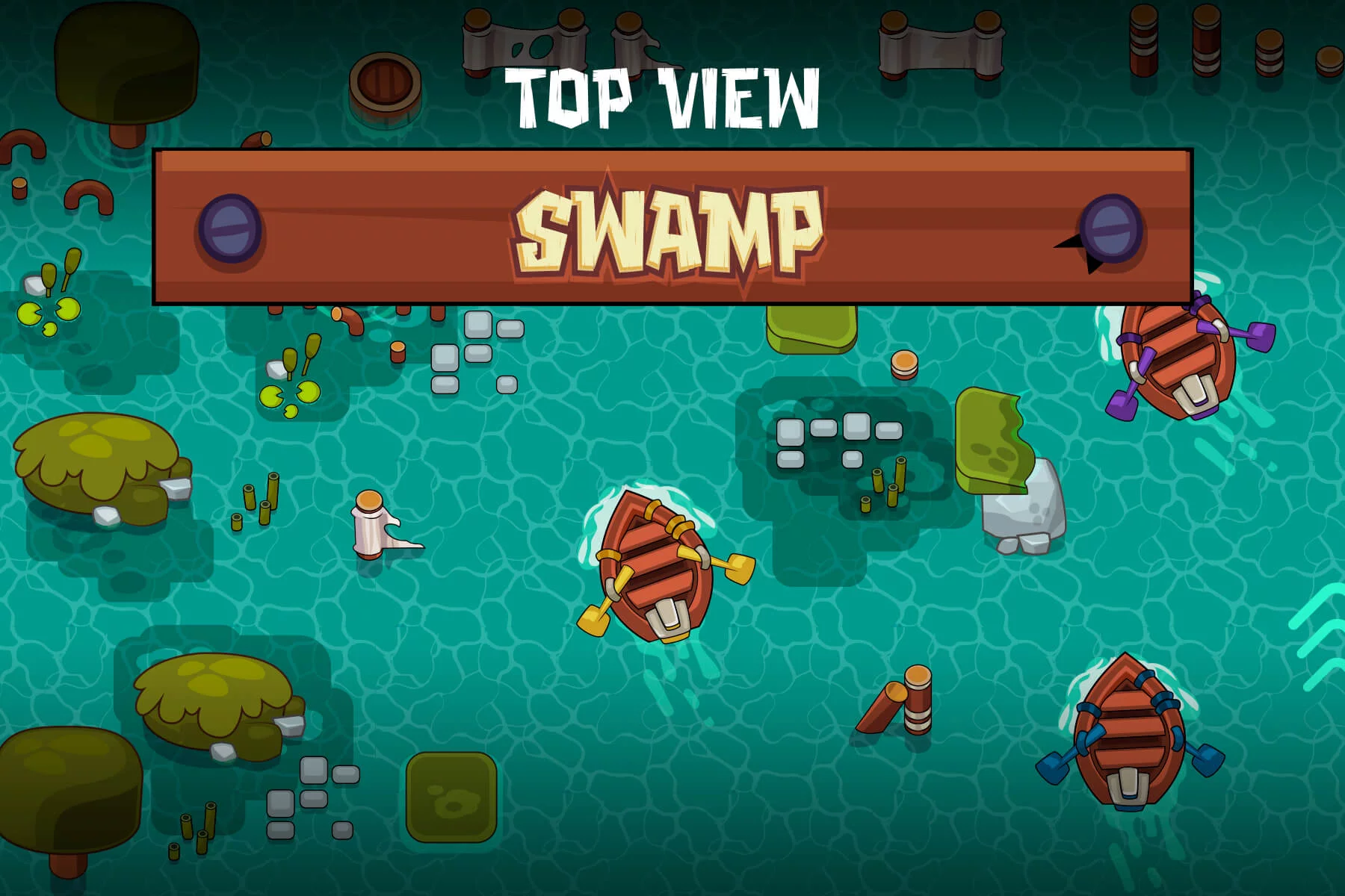 The Top View Swamp Game Asset Pack