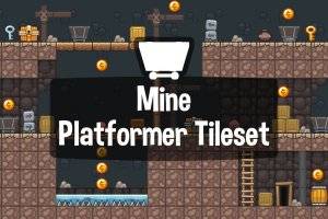 Mine Platformer 2D游戏瓦片集：矢量素材与背景