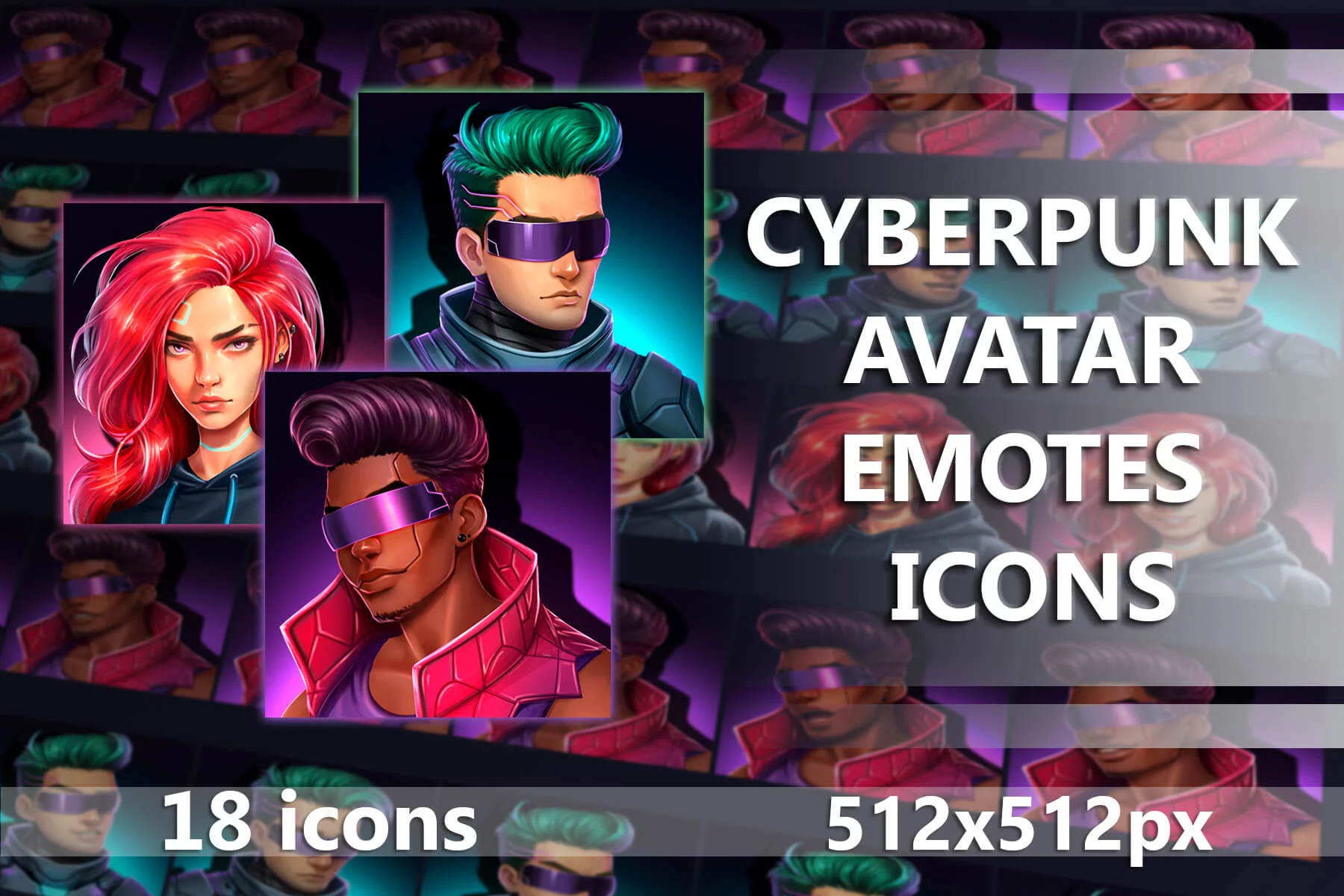 Cyberpunk Avatar Emotes 512×512 Icons