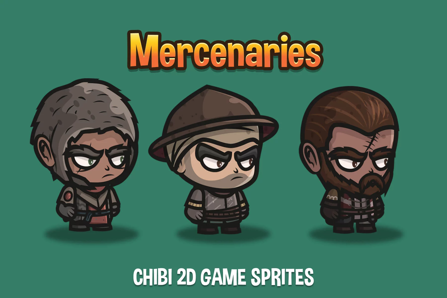 Chibi Mercenaries Character Sprite Pack