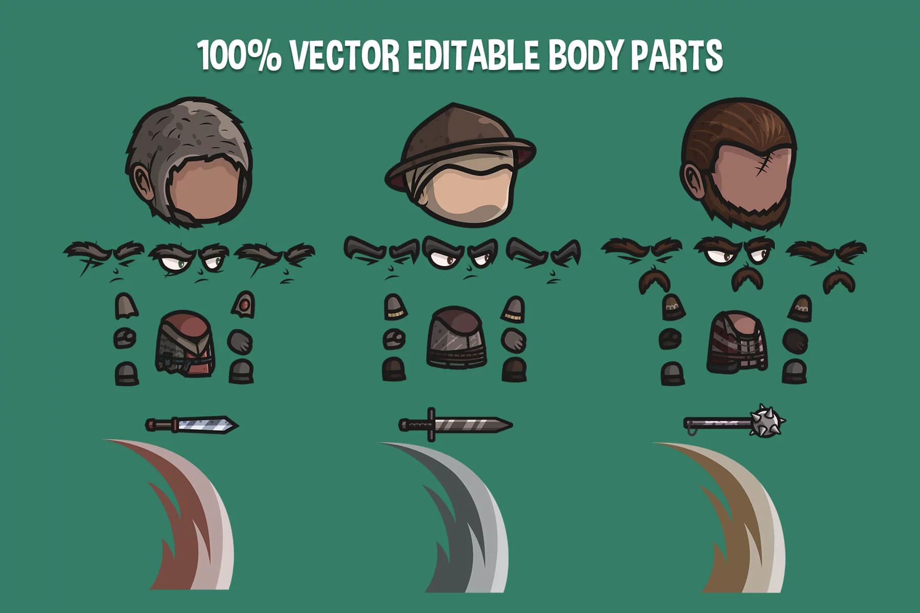 Chibi Mercenaries Character Sprite Pack