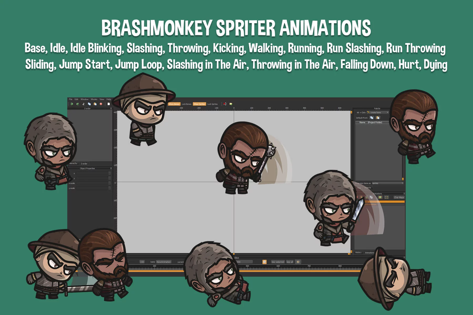 Chibi Mercenaries Character Sprite Pack