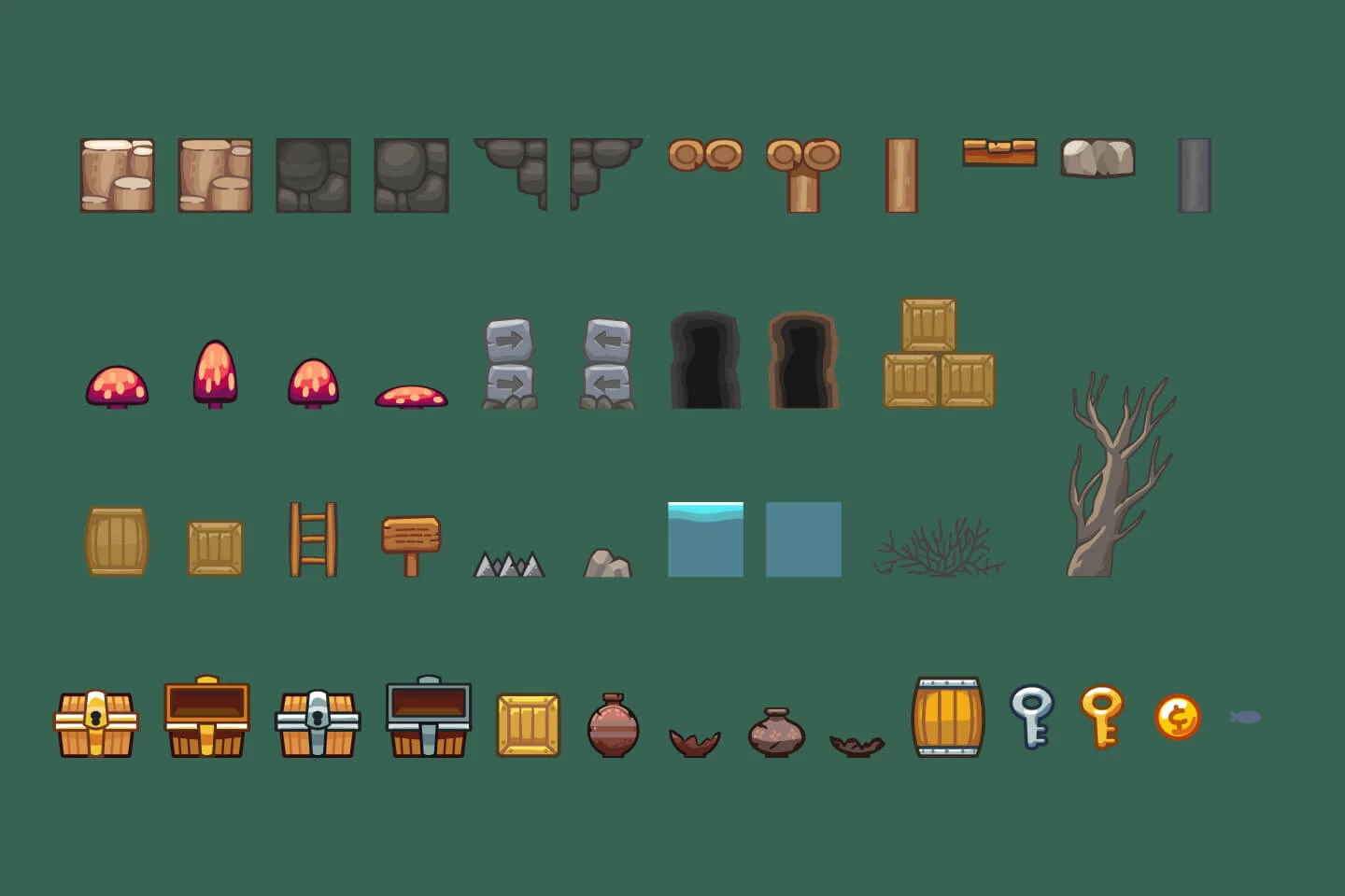 Rocky Desert Platformer 2D Tileset