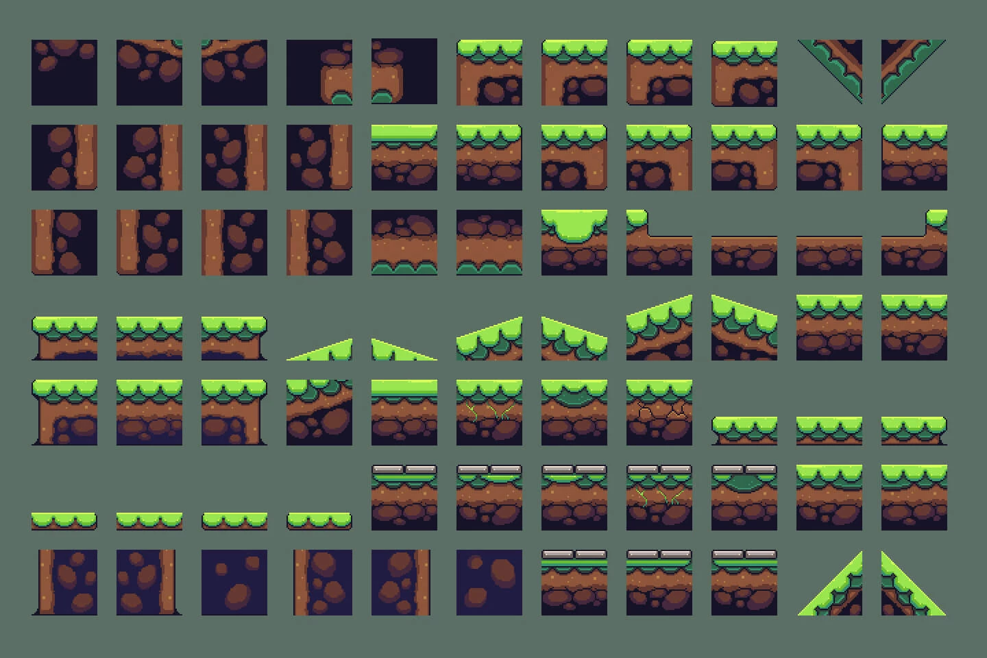 Forest Pixel Art Environment Asset Set