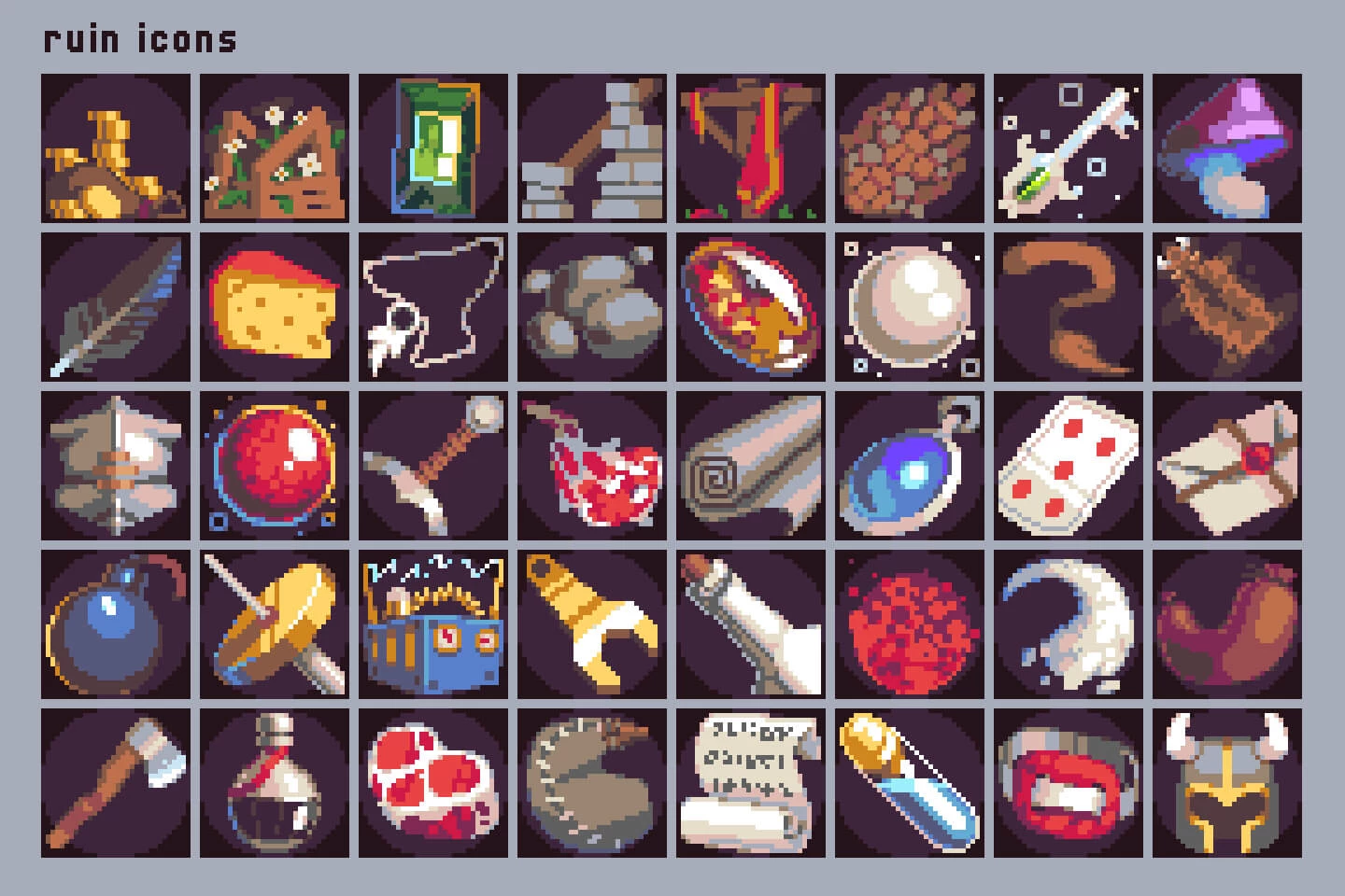 40 loot Icons Pixel Art