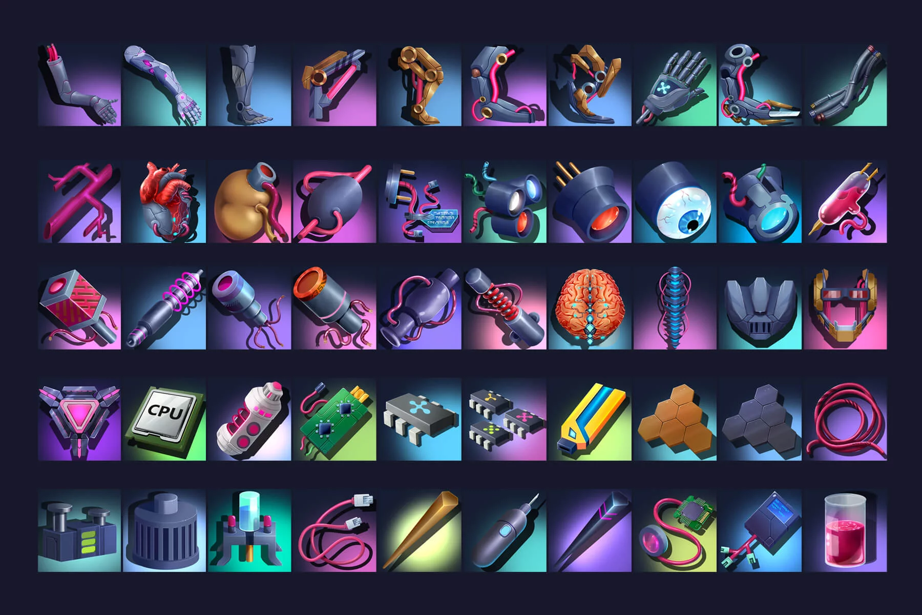Cyberpunk Implant Game 512×512 Icons