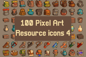 RPG游戏32×32像素物品素材包：100件精细手绘道具