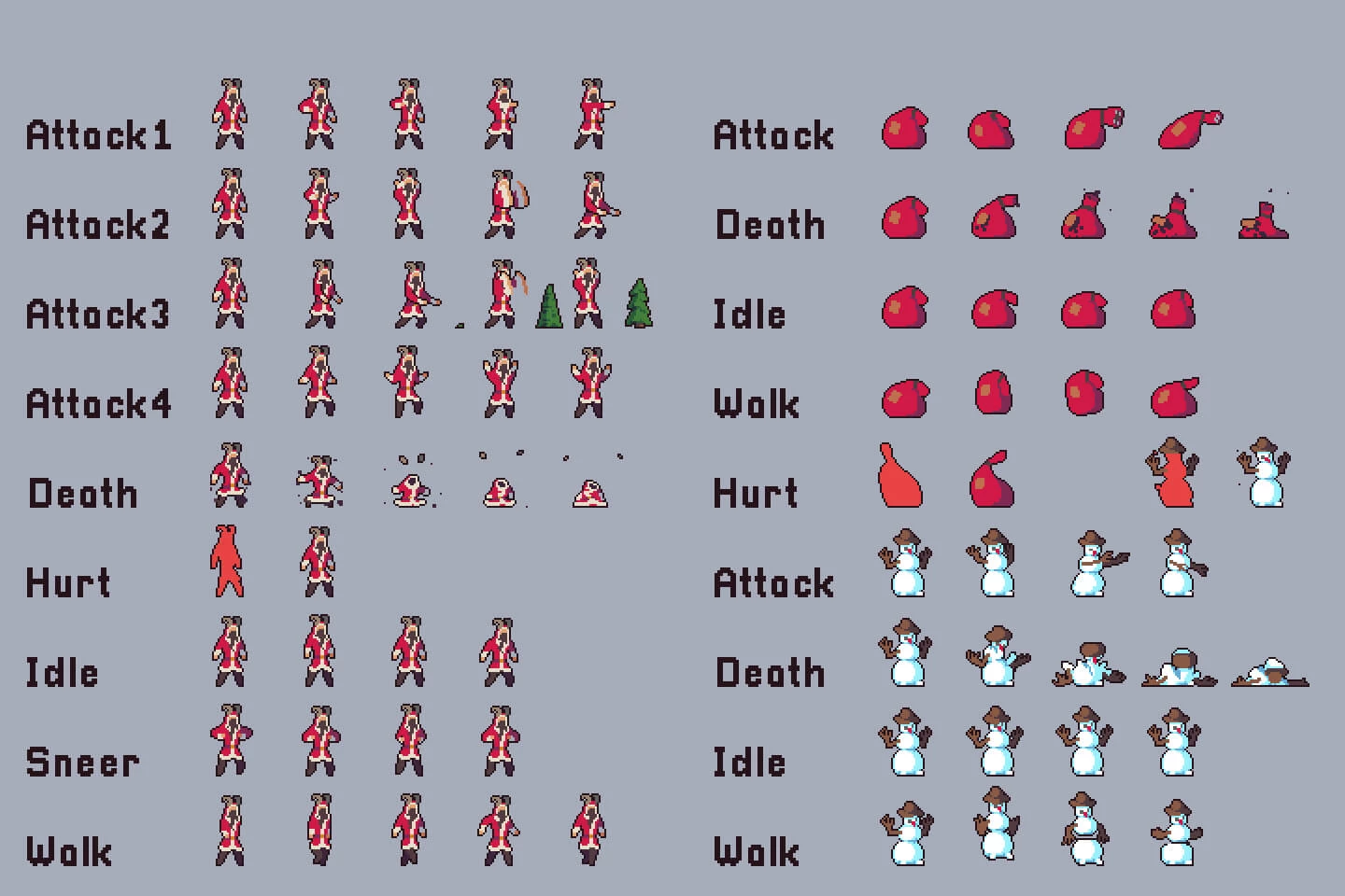 New Year Adventure Game Asset Pixel Art Pack