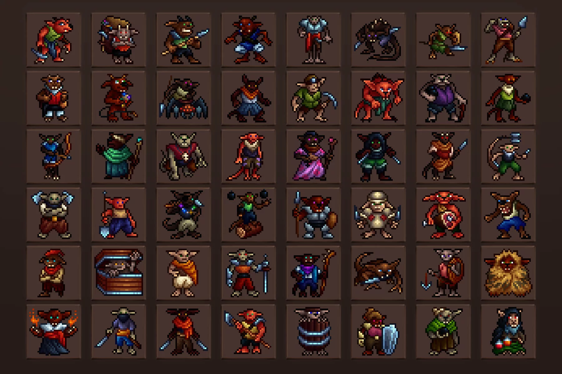 Cobold Monster Icons 32×32 Pixel Art