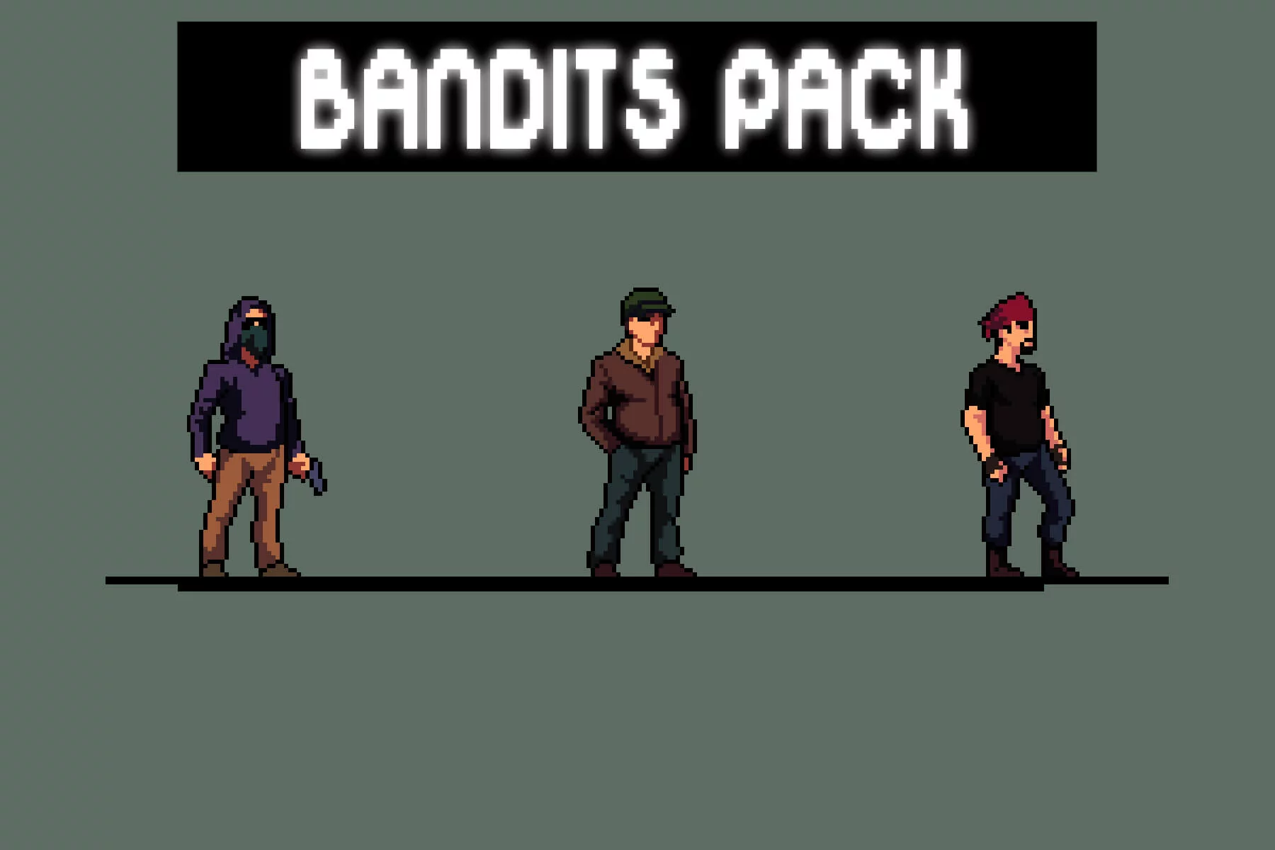 Bandits Pixel Art Character Sprite Sheets Pack