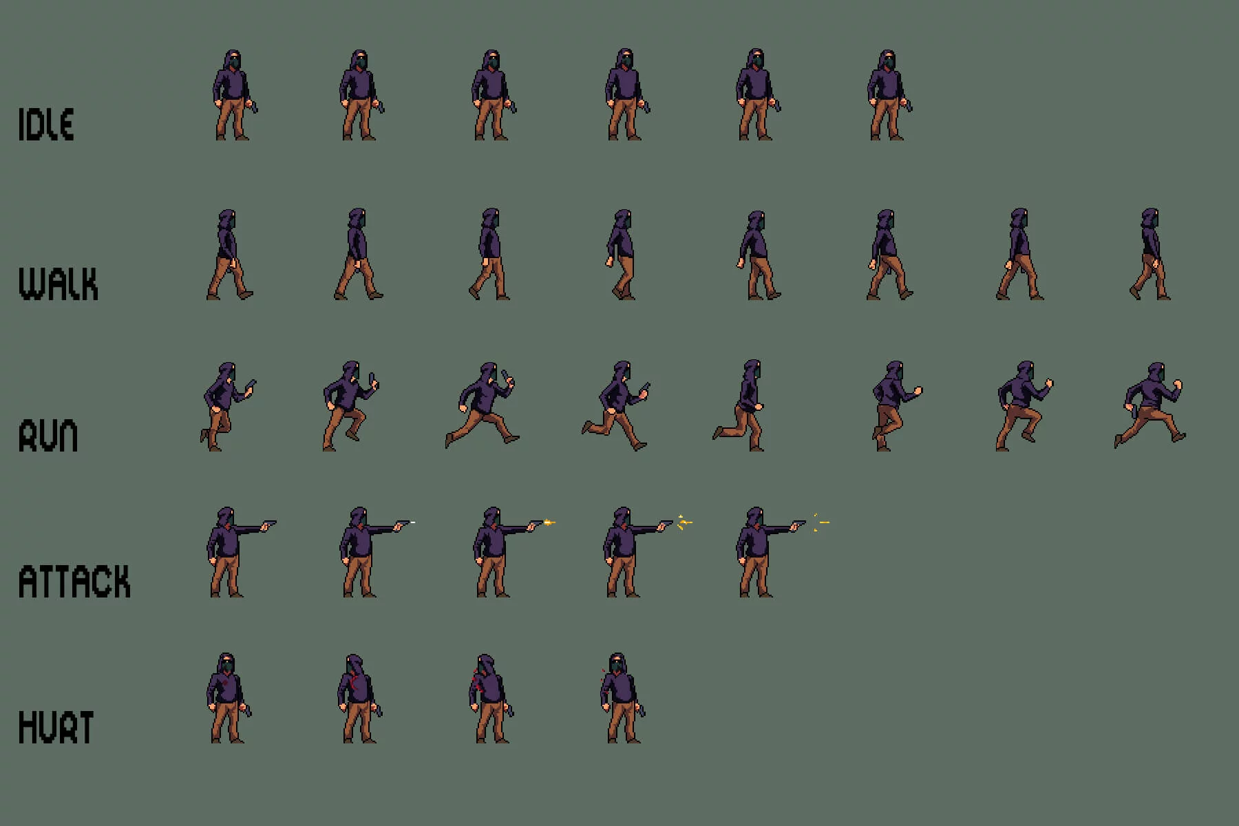 Bandits Pixel Art Character Sprite Sheets Pack