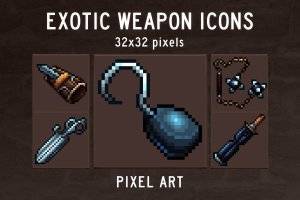 异域武器图标32×32像素艺术集