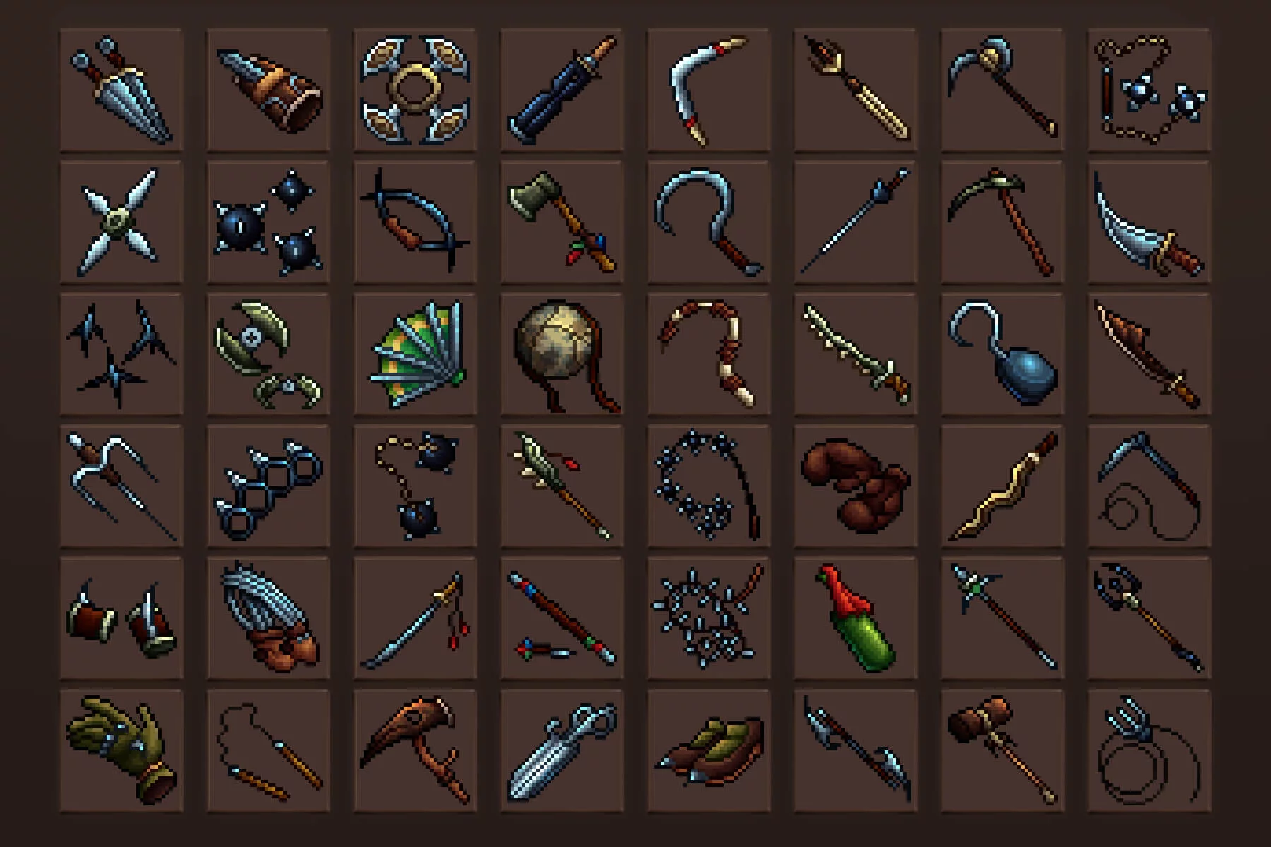 The Exotic Weapon Icons 32×32 Pixel Art