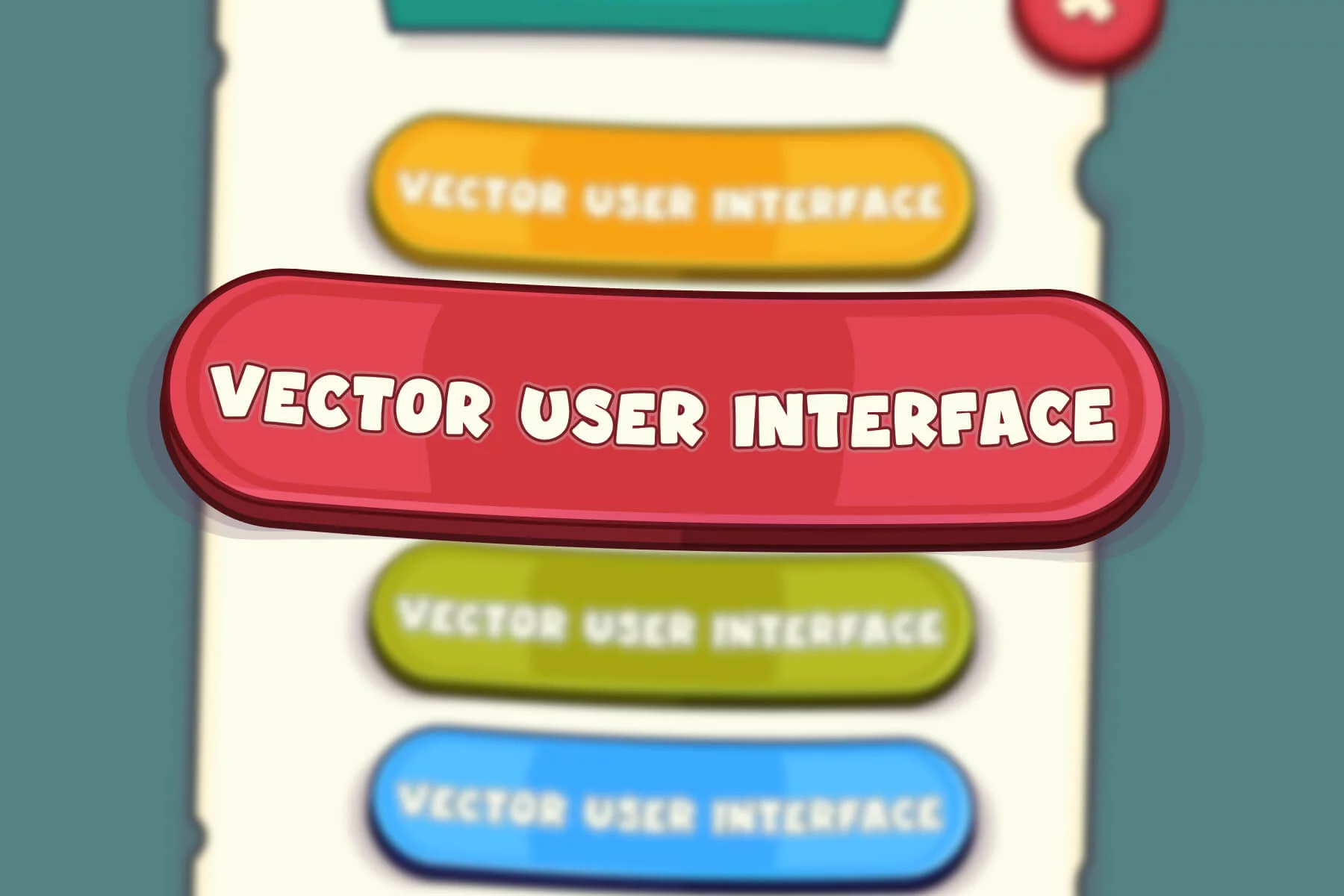 Game UI Buttons and Icons Vector Art