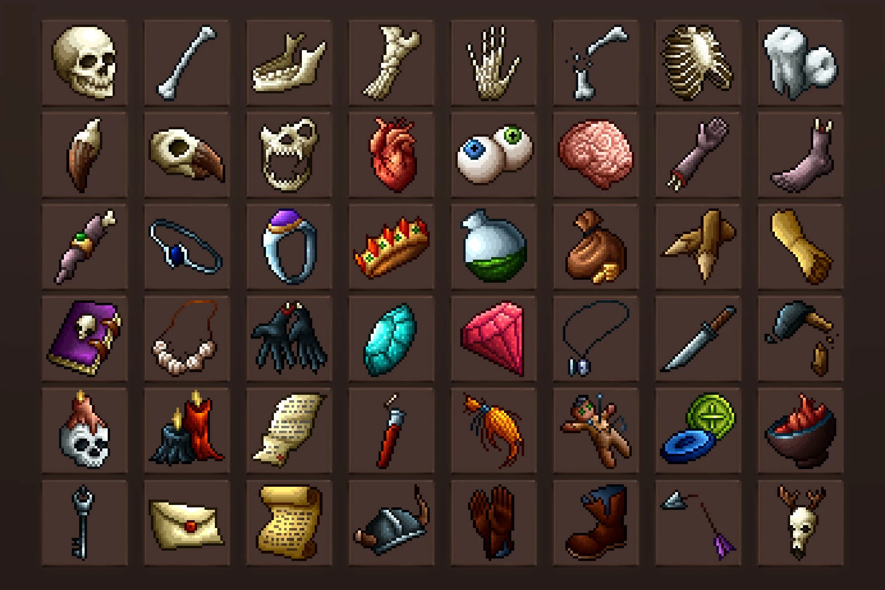 Undead Loot Pixel Art Icons