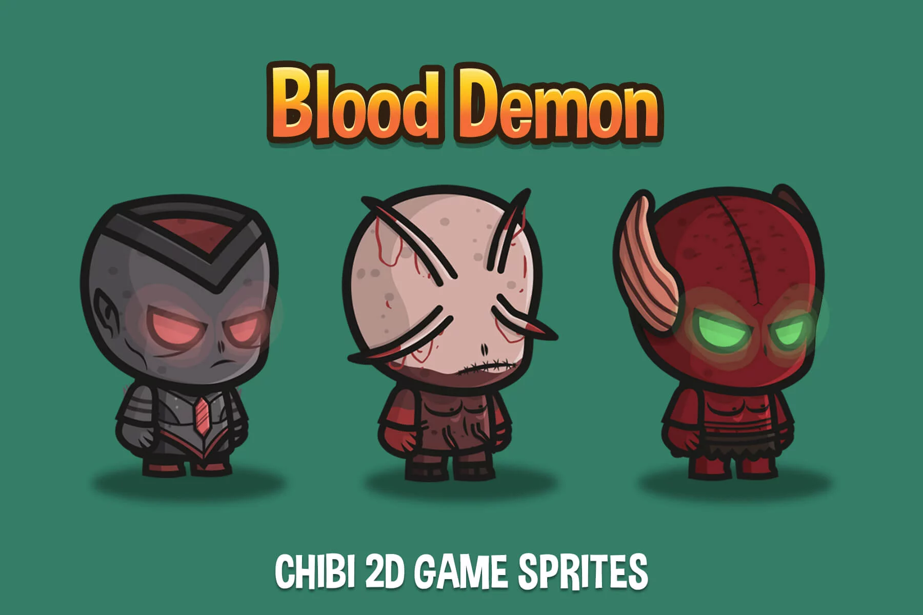 Chibi Blood Demon Character Sprites