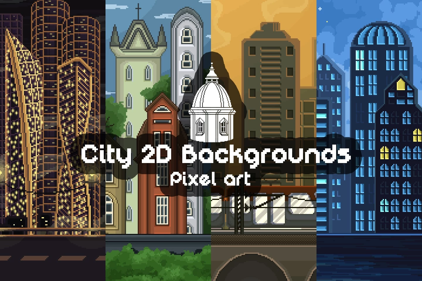 Pixel Art Game City Backgrounds