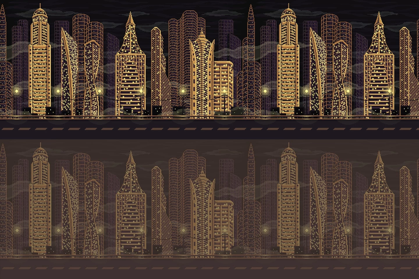 Pixel Art Game City Backgrounds