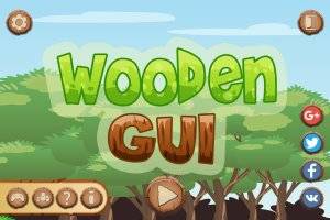 木质GUI游戏界面素材，矢量可缩放，含AI/EPS/PNG