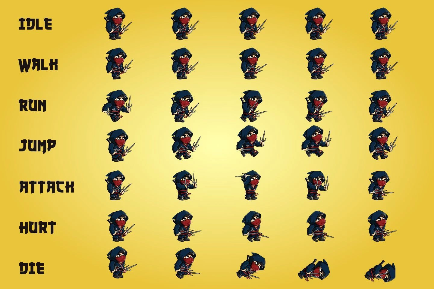 2D Fantasy Ninja Character Sprite