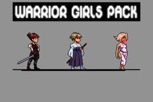 Girls Warrior 2D像素艺术精灵包：三位女战士动画素材