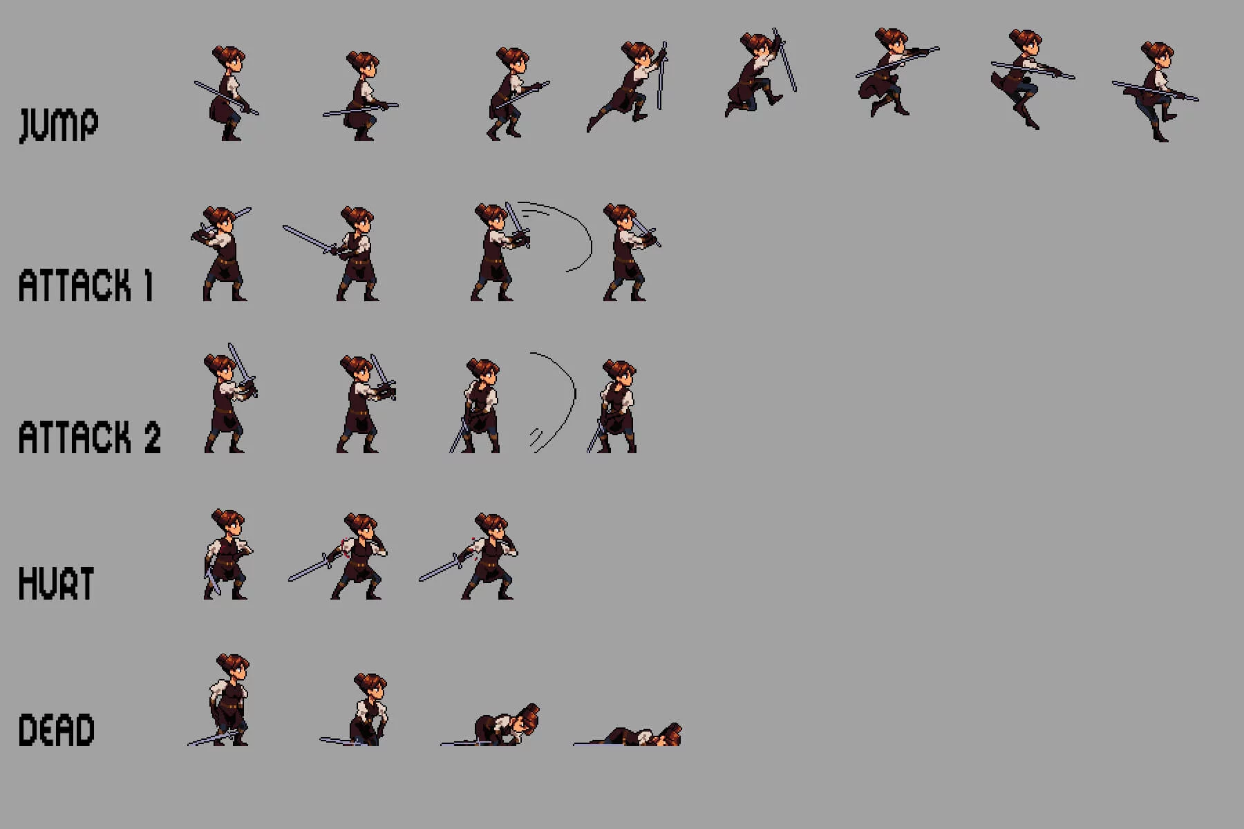 Girls Warrior 2D Pixel Art Sprite Pack