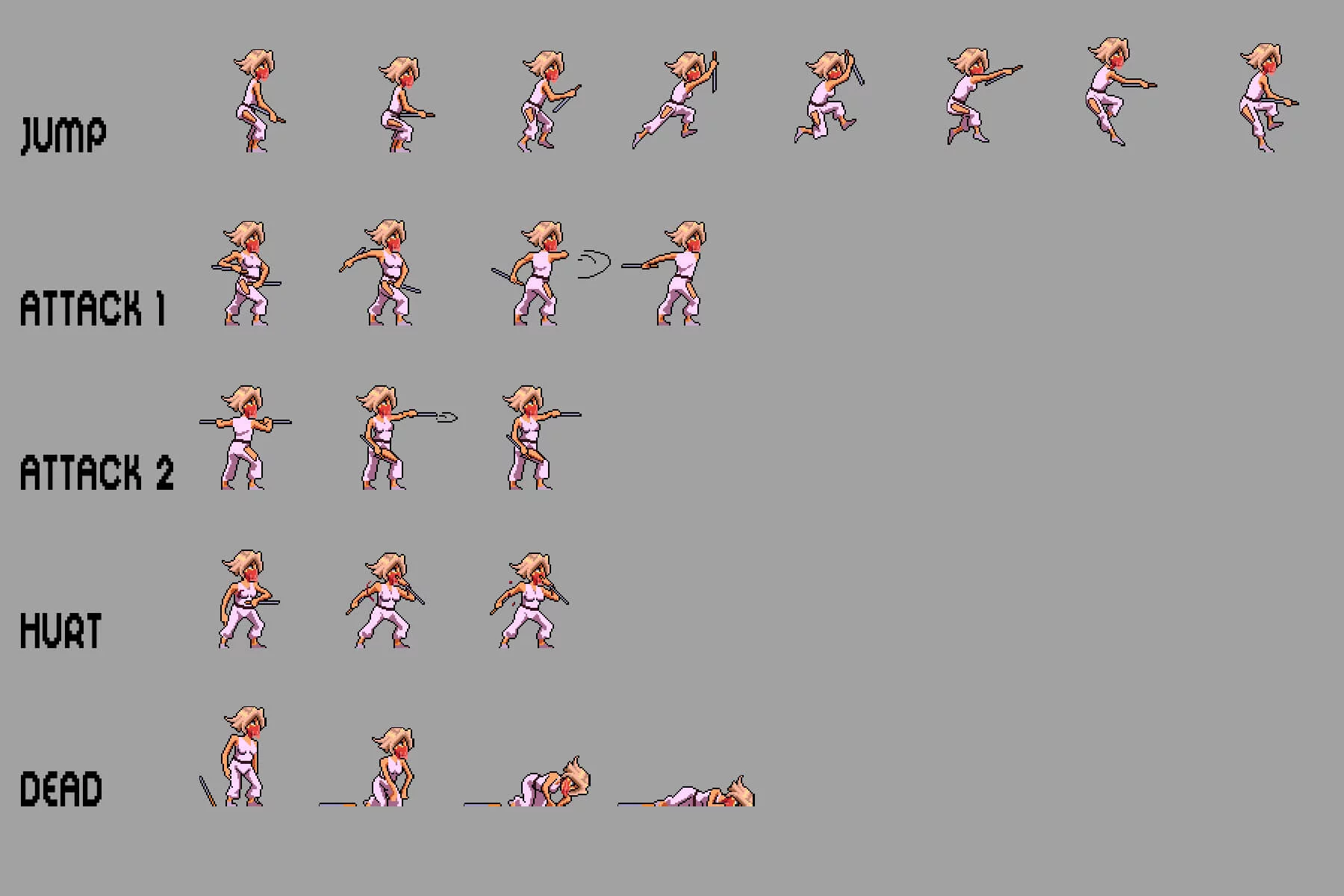 Girls Warrior 2D Pixel Art Sprite Pack