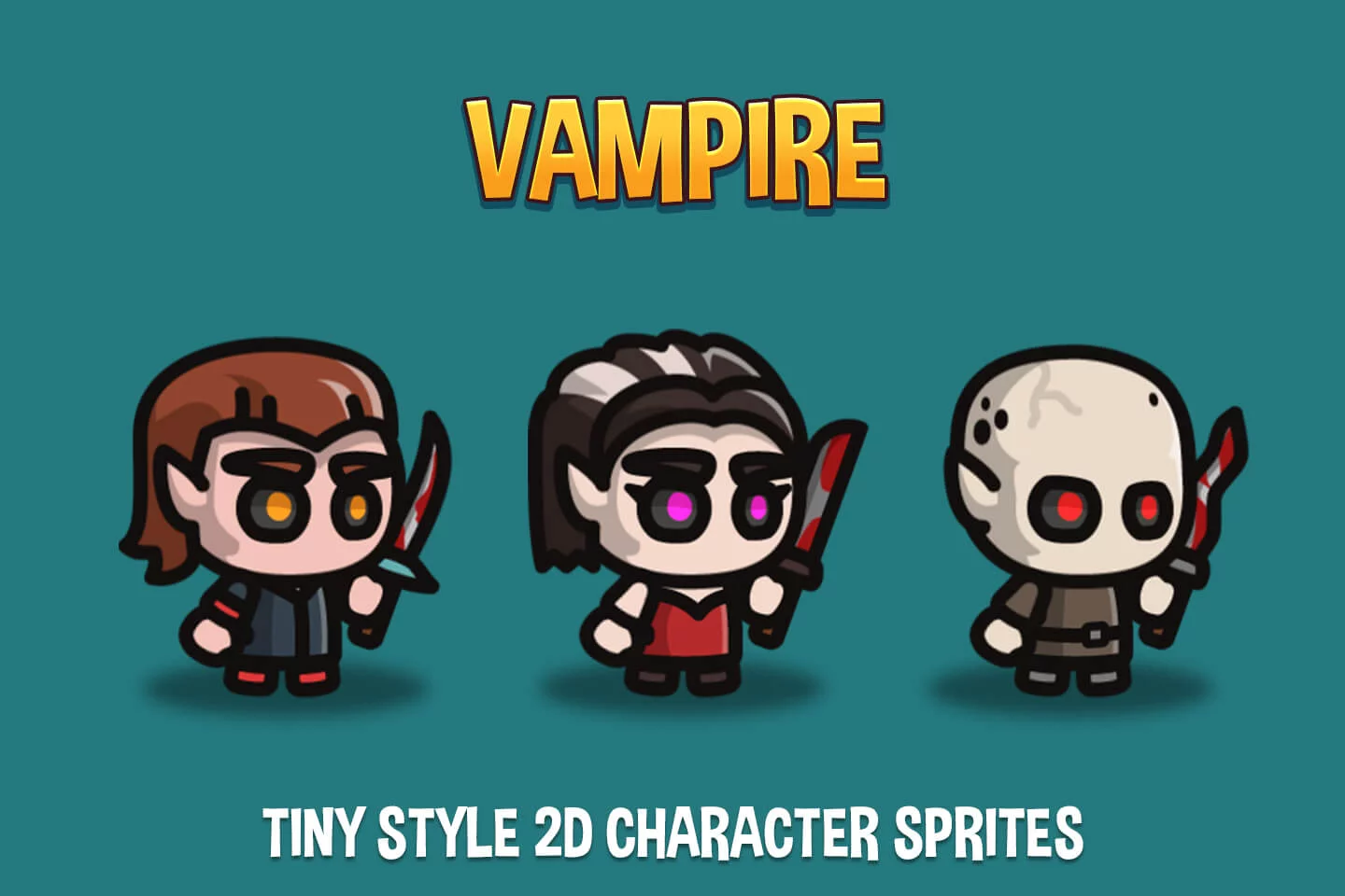 Vampire Tiny Style 2D Character Sprites