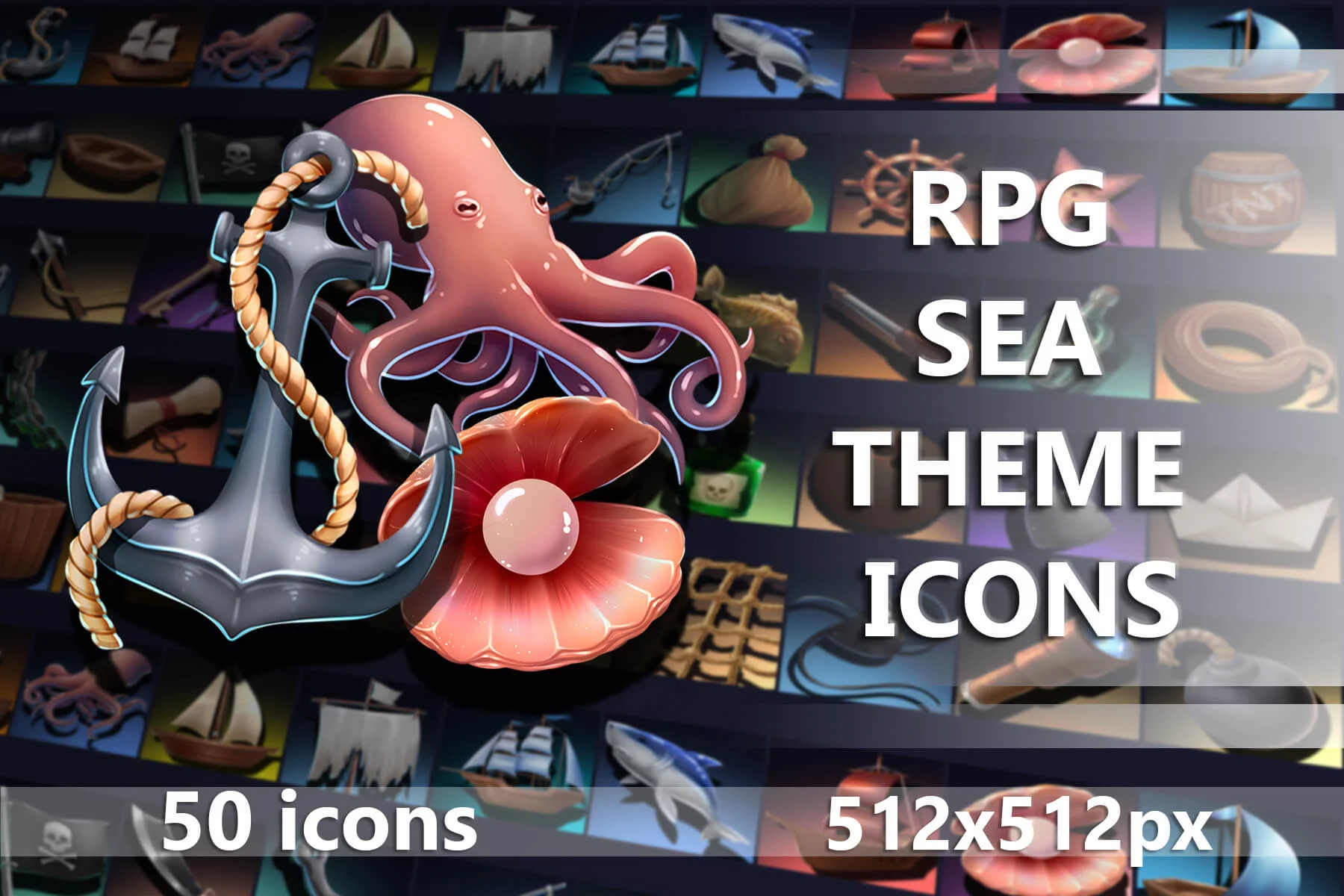 RPG Sea Theme Game 512×512 Icons