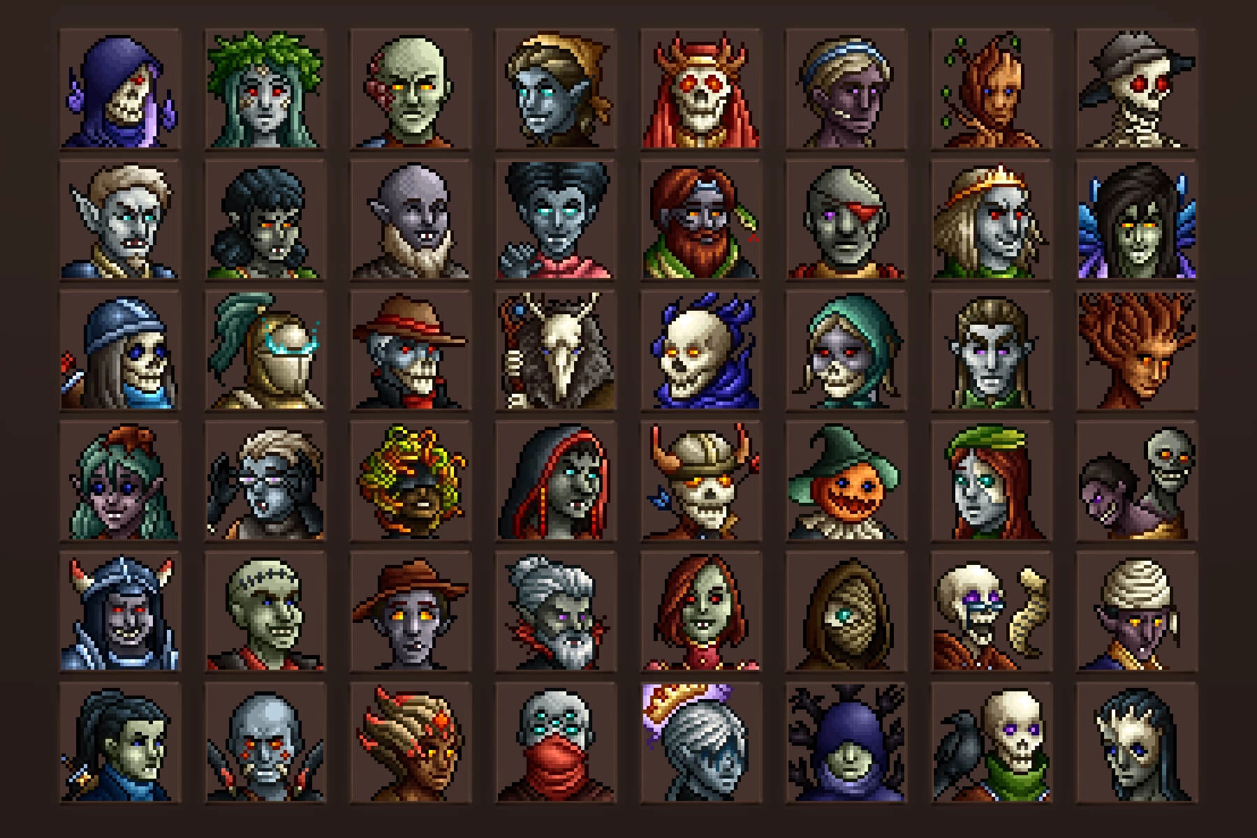 Undead Avatar Icons Pixel Art