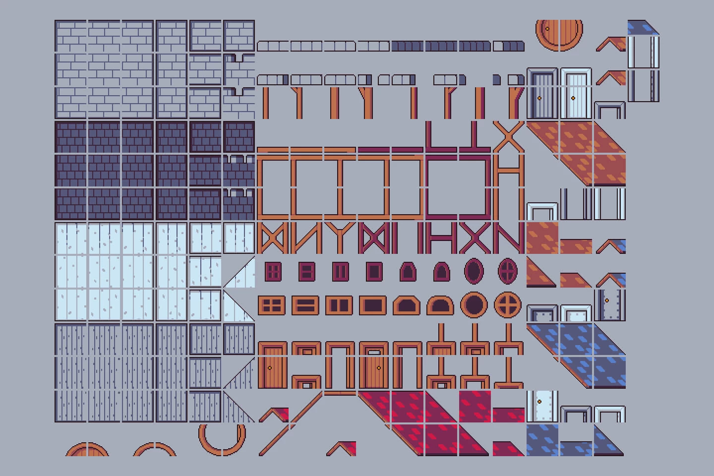 House Builder Tileset Pixel Art